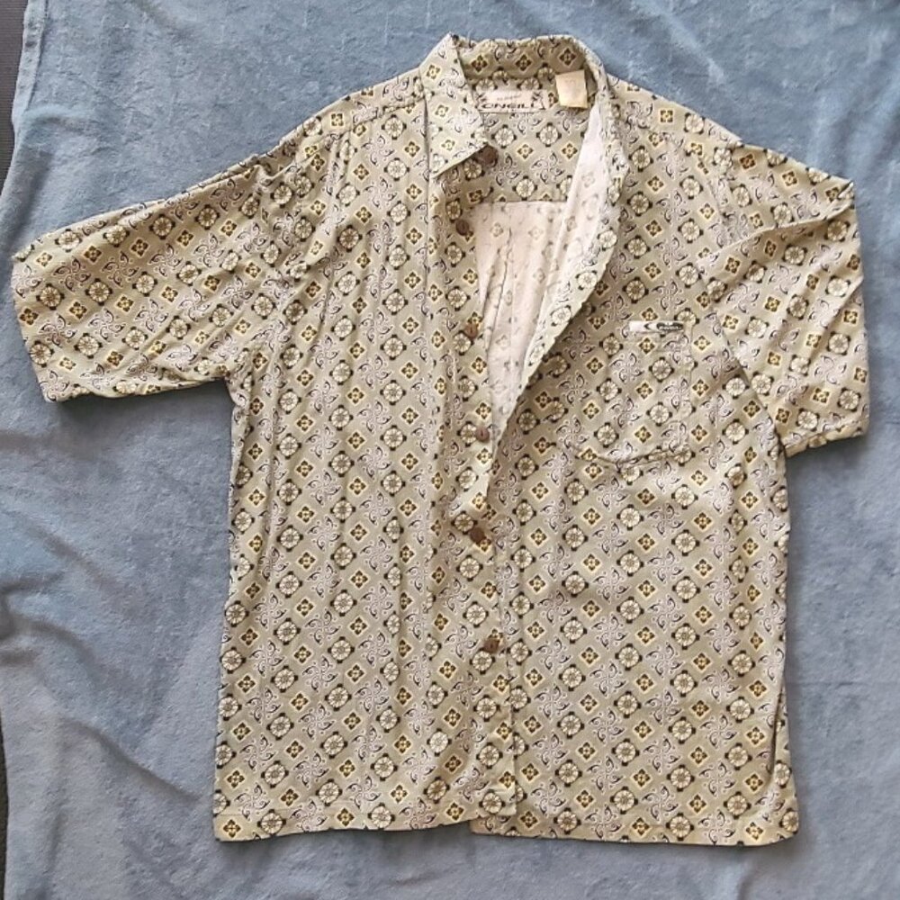 Vintage O'Neill casual men's dress shirt short sleeve Size XL